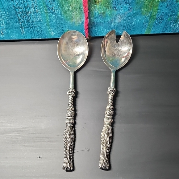 Vintage Silver Plated Salad Serving Set - Picture 1 of 6